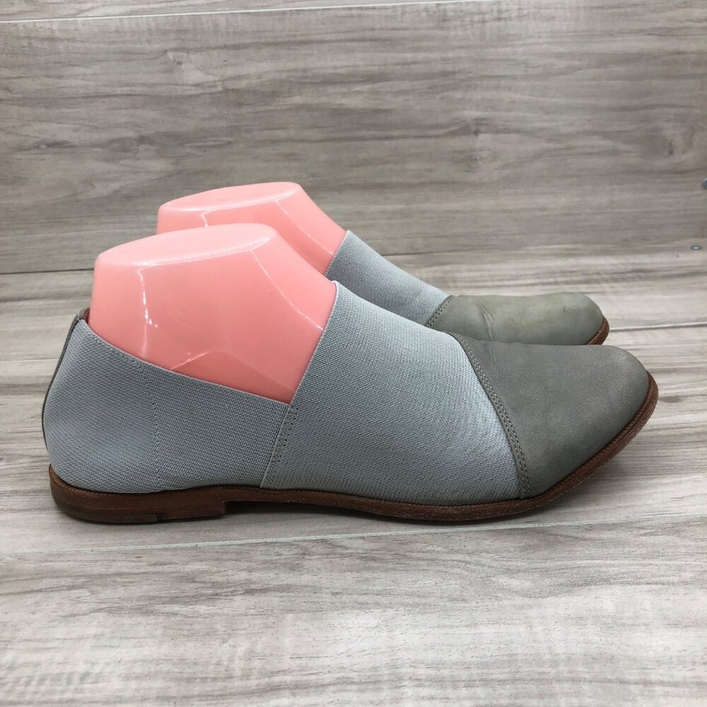 Guilhermina Flats Women's 9 Anthropologie Myrtle Gray Leather Slip On Shoes